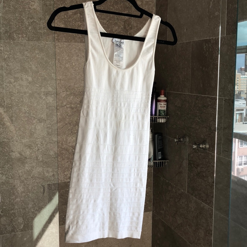 White Bebe Bandage Dress